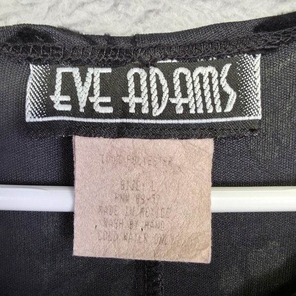 Vintage Eve Adams Dress Womens L Black‎ Floral Gothic Modest Elegant Dark Midi - Picture 12 of 13